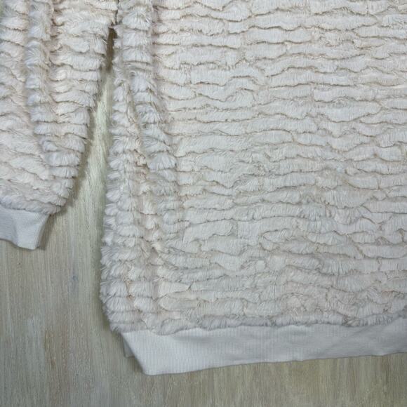 Soft Surroundings Ivory Novella Teddy Fuzzy Soft Zip Tunic Sweater Jacket XS - Picture 11 of 16